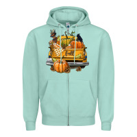 Seafoam Fall Truck Zipper Hoodie - texasbilliewilder