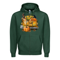 Sports Green Fall Truck Zipper Hoodie - texasbilliewilder