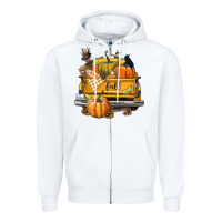 White Fall Truck Zipper Hoodie - texasbilliewilder