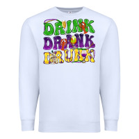 White Drink drank drunk Mardi Gras Premium Sweatshirt - HowdyJamesFarm