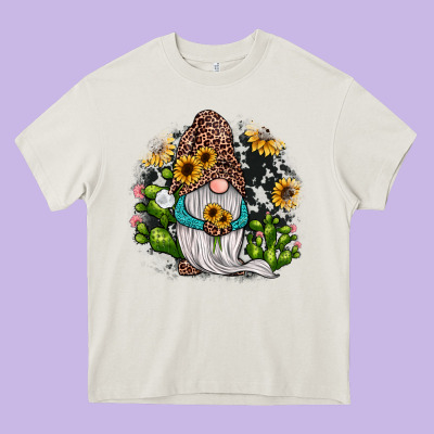 Gnomes Sunflower Cactus Heavy Core Tee Designed By Jahusdesignshop