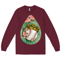 Burgundy baseball and western roses teardrop  6 Long Sleeve Tee - BundleAndBundleShop