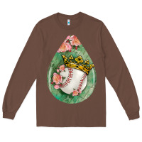 Chestnut baseball and western roses teardrop  6 Long Sleeve Tee - BundleAndBundleShop