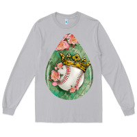 Moon Dust baseball and western roses teardrop  6 Long Sleeve Tee - BundleAndBundleShop