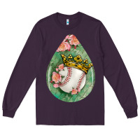 Plum baseball and western roses teardrop  6 Long Sleeve Tee - BundleAndBundleShop