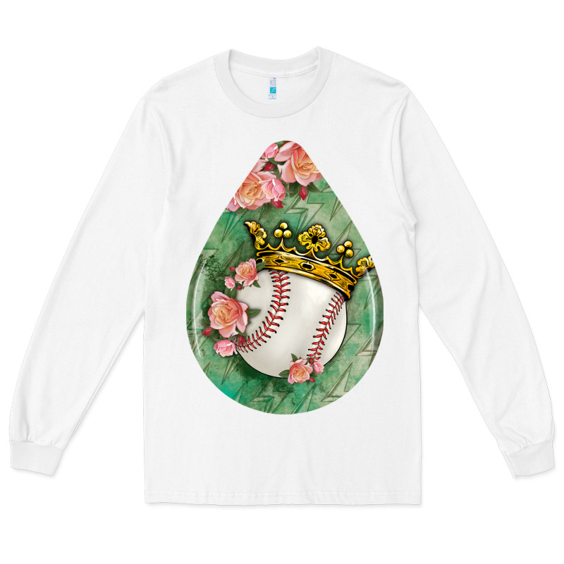 Baseball And Western Roses Teardrop  6 Long Sleeve Tee by BundleAndBundleShop | Teevron