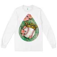 White baseball and western roses teardrop  6 Long Sleeve Tee - BundleAndBundleShop