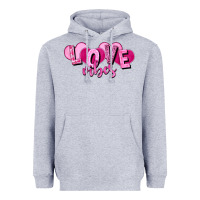 Heather Grey Love vibes Valentine's Day Heavyweight Hoodie - HowdyJamesFarm