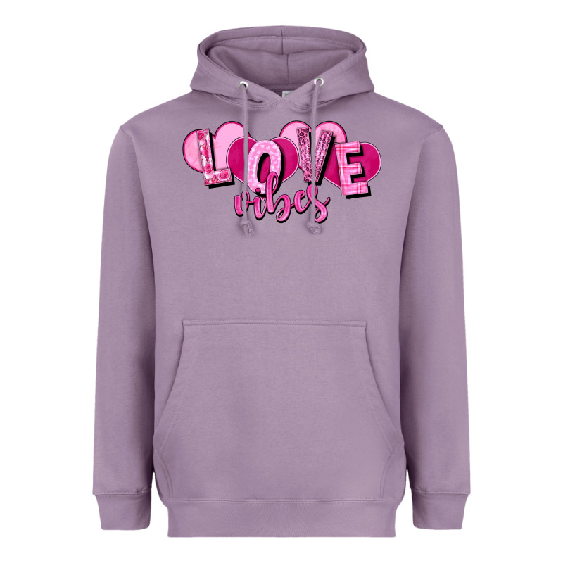Love Vibes Valentine's Day Heavyweight Hoodie by HowdyJamesFarm | Teevron