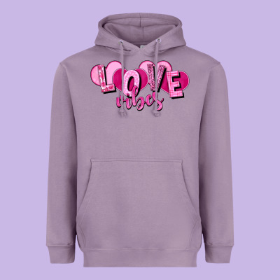 Love Vibes Valentine's Day Heavyweight Hoodie Designed By Howdyjamesfarm