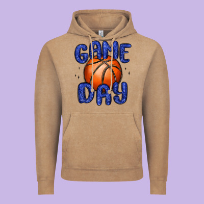 Game Day Basketball Vintage Hoodie Designed By Maliassmallbusiness