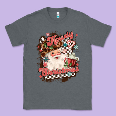Western Howdy Christmas Classic Tee Designed By Maliassmallbusiness