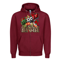 Burgundy Mexican Mom Zipper Hoodie - NancyCooperArtShop