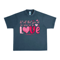 Midnight Navy let all that you do be done in love Urban Heavy Tee - MaliasSmallBusiness