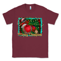 Burgundy merry Christmas teacher Classic Tee - CowhideDigitalArt