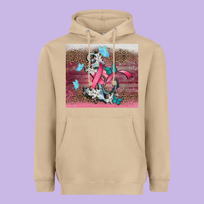 Cancer Awareness Anchor Heavyweight Hoodie Designed By Cowgirlartshop