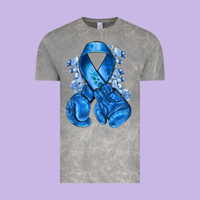 Blue Ribbon With Boxing Gloves Vintage Tee Designed By Nancycooperartshop