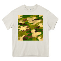 Cream camouflage seamless pattern Heavy Core Tee - BundleAndBundleShop