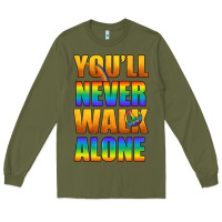 Army Green Lgbtq You'll Never Walk Alone With Peace Long Sleeve Tee - BundleAndBundleShop