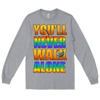 Heather Grey Lgbtq You'll Never Walk Alone With Peace Long Sleeve Tee - BundleAndBundleShop
