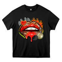 Black race lips Heavy Core Tee - AdoDesignShop