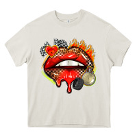 Cream race lips Heavy Core Tee - AdoDesignShop