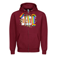 Burgundy Dad Pride Zipper Hoodie - NancyCooperArtShop