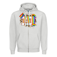 Dove Grey Dad Pride Zipper Hoodie - NancyCooperArtShop