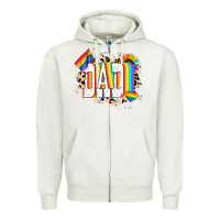 Oatmeal Heather Dad Pride Zipper Hoodie - NancyCooperArtShop