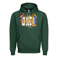 Sports Green Dad Pride Zipper Hoodie - NancyCooperArtShop