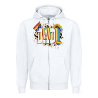 White Dad Pride Zipper Hoodie - NancyCooperArtShop