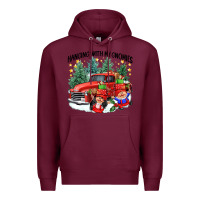 Burgundy hanging with my gnomies Premium Hoodie - CowGirlArtShop