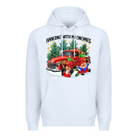 White hanging with my gnomies Premium Hoodie - CowGirlArtShop