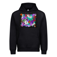 Black halloween ghost and turquoise glitter background Urban Hoodie - BundleAndBundleShop