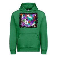 Emerald halloween ghost and turquoise glitter background Urban Hoodie - BundleAndBundleShop