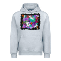 Heather Grey halloween ghost and turquoise glitter background Urban Hoodie - BundleAndBundleShop