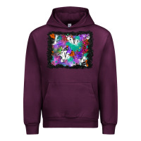 Halloween Ghost And Turquoise Glitter Background Urban Hoodie | Teevron
