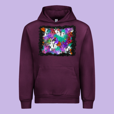 Halloween Ghost And Turquoise Glitter Background Urban Hoodie Designed By Bundleandbundleshop