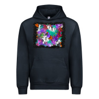 Navy halloween ghost and turquoise glitter background Urban Hoodie - BundleAndBundleShop