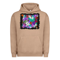 Pigment Burro halloween ghost and turquoise glitter background Urban Hoodie - BundleAndBundleShop