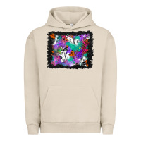Pigment French Oak halloween ghost and turquoise glitter background Urban Hoodie - BundleAndBundleShop