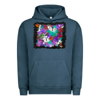 Pigment Midnight Navy halloween ghost and turquoise glitter background Urban Hoodie - BundleAndBundleShop