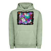 Pigment Oil Green halloween ghost and turquoise glitter background Urban Hoodie - BundleAndBundleShop