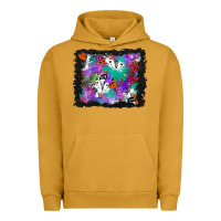 Pigment Peanut Butter halloween ghost and turquoise glitter background Urban Hoodie - BundleAndBundleShop