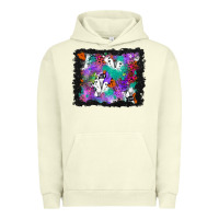Pigment Pistachio halloween ghost and turquoise glitter background Urban Hoodie - BundleAndBundleShop