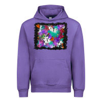 Tulip halloween ghost and turquoise glitter background Urban Hoodie - BundleAndBundleShop
