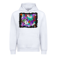 White halloween ghost and turquoise glitter background Urban Hoodie - BundleAndBundleShop
