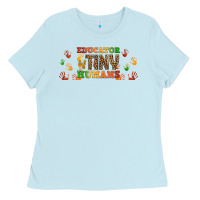 Baby Blue educator of tiny humans libbey glass Ladies Tee - BundleAndBundleShop