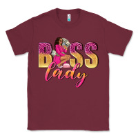 Burgundy boss lady afro woman Classic Tee - NancyCooperArtShop