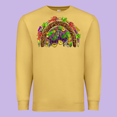Mardi Gras Rainbow Premium Sweatshirt Designed By Howdyjamesfarm